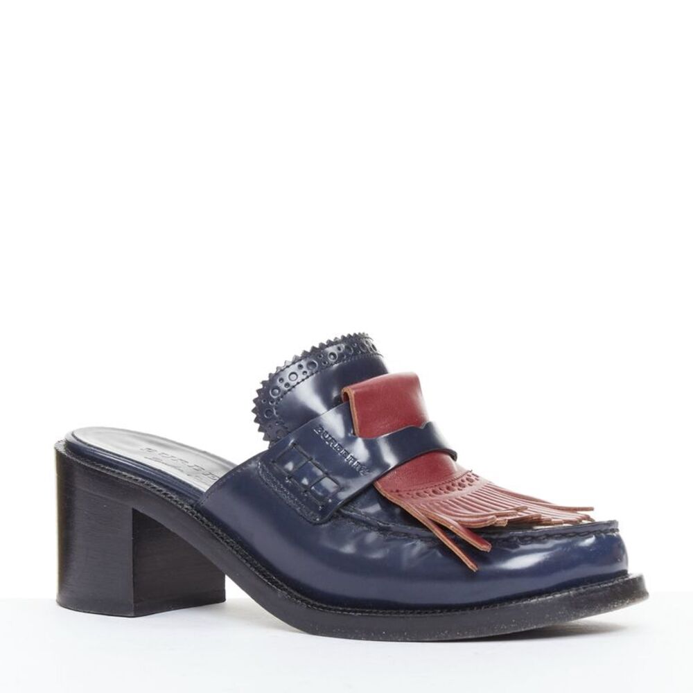 Burberry Fringed Brogues Mules